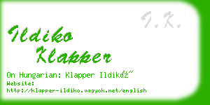 ildiko klapper business card